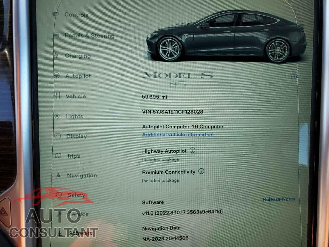 TESLA MODEL S 2016 - 5YJSA1E11GF128028