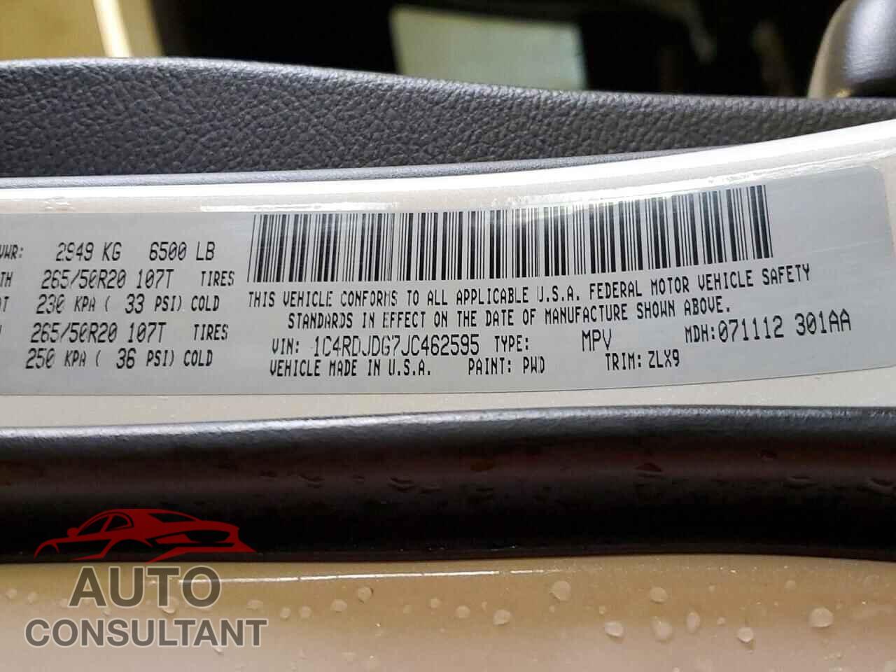 DODGE DURANGO 2018 - 1C4RDJDG7JC462595