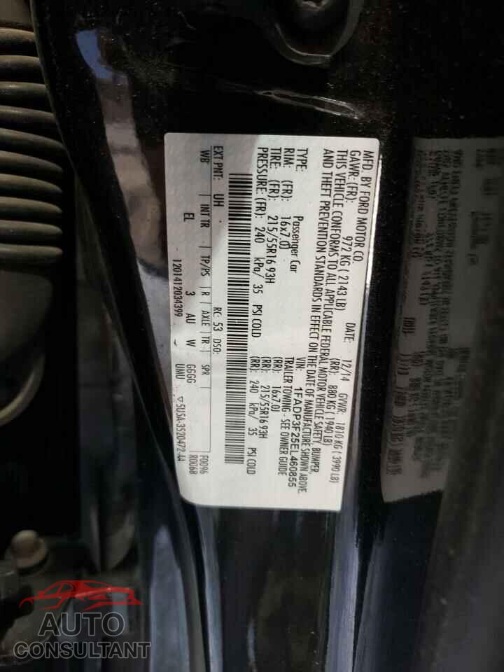 FORD FOCUS 2014 - 1FADP3F25EL460855
