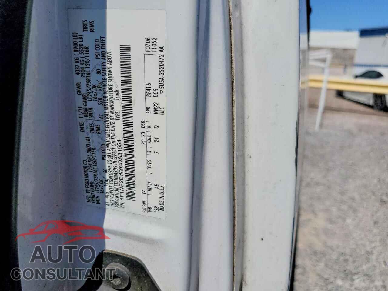 FORD ECONOLINE 2012 - 1FTNE2EW2CDA31554