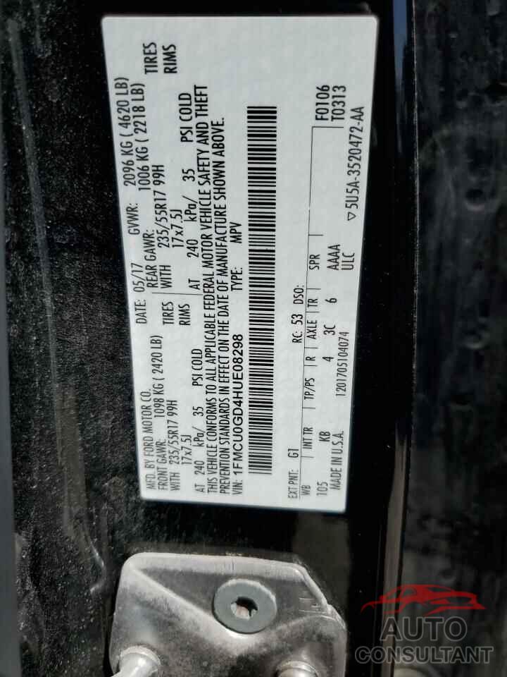FORD ESCAPE 2017 - 1FMCU0GD4HUE08298