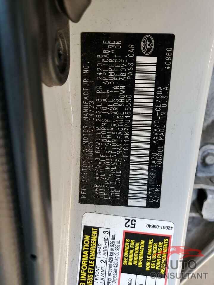 TOYOTA CAMRY 2023 - 4T1G11AK7PU155550