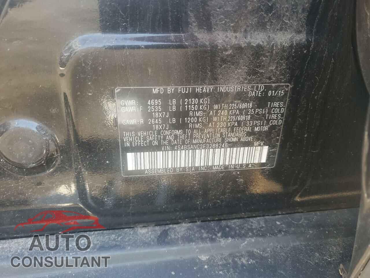 SUBARU OUTBACK 2015 - 4S4BSANC2F3288246