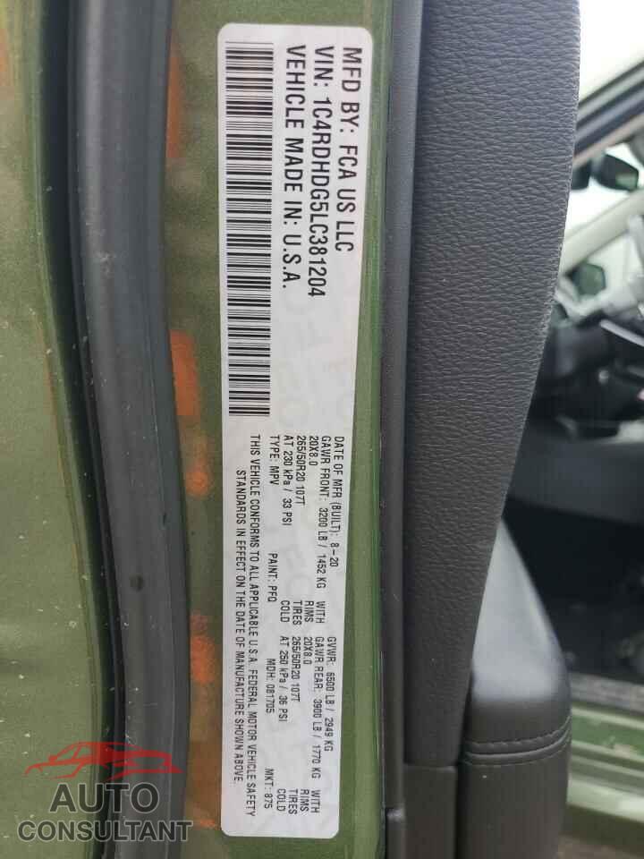 DODGE DURANGO 2020 - 1C4RDHDG5LC381204