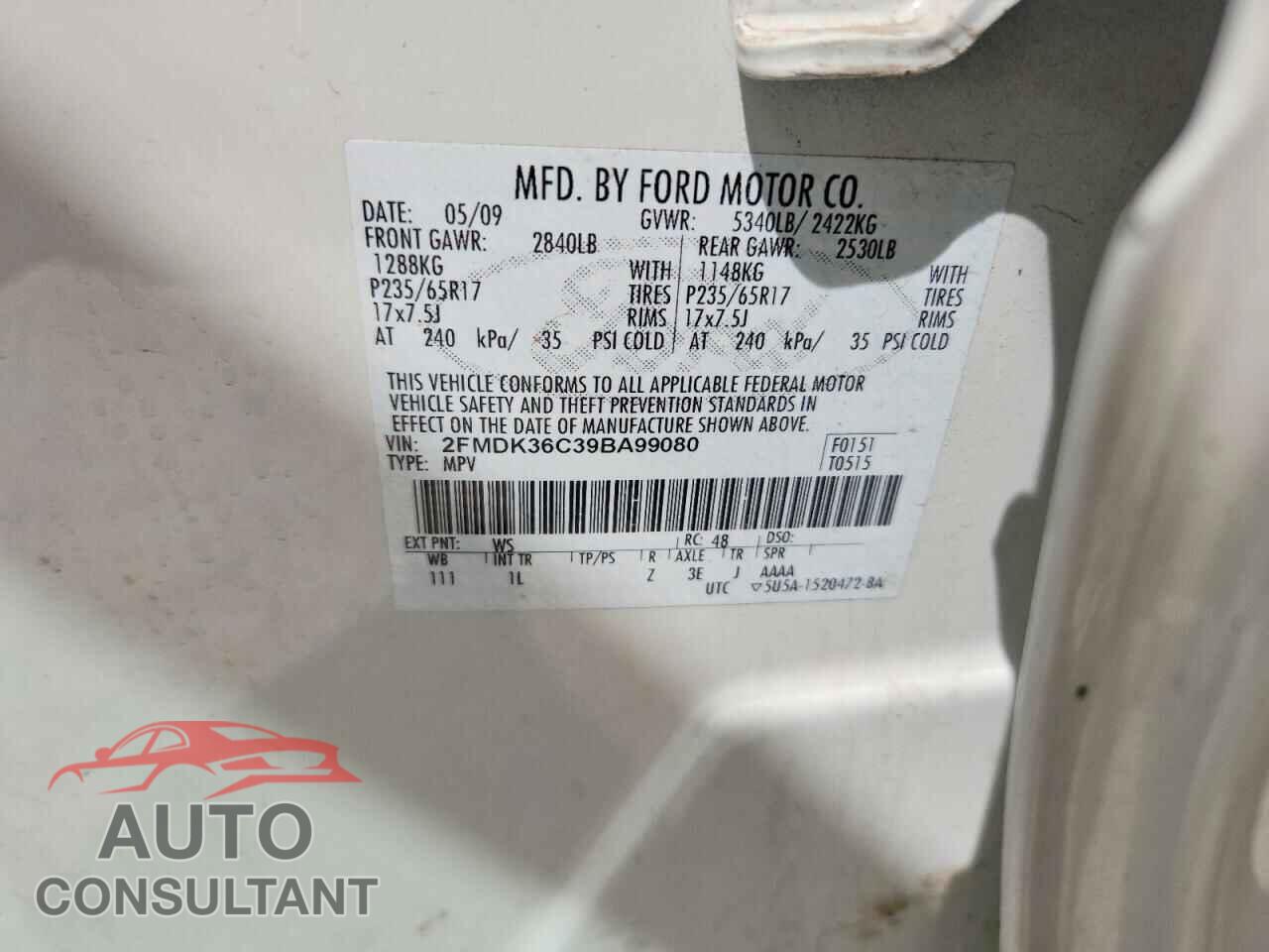FORD EDGE 2009 - 2FMDK36C39BA99080