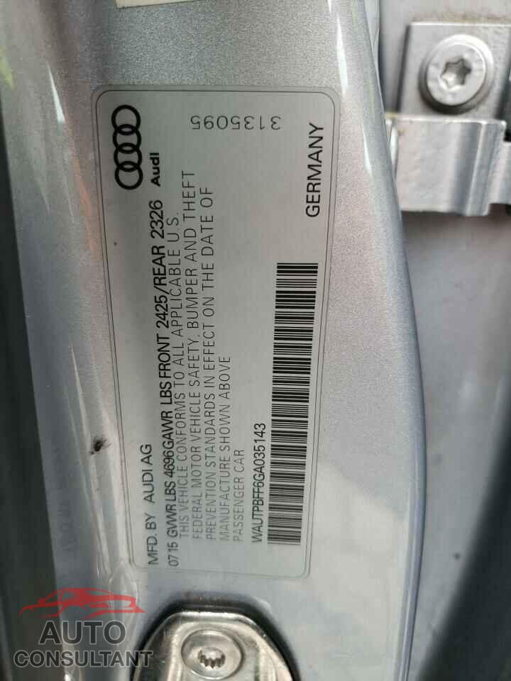 AUDI A3 2016 - WAUTPBFF6GA035143