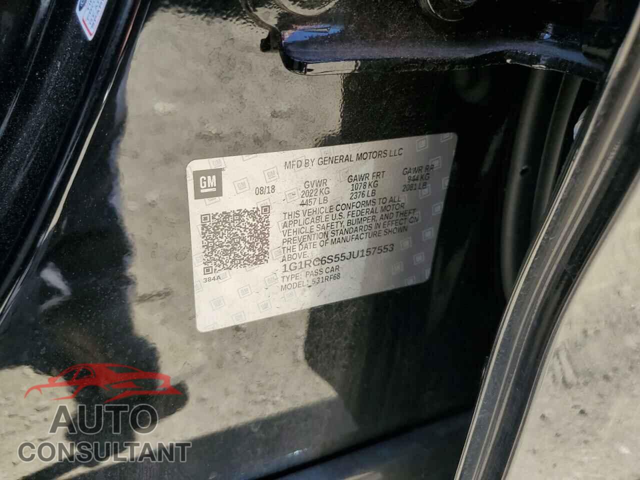 CHEVROLET VOLT 2018 - 1G1RC6S55JU157553