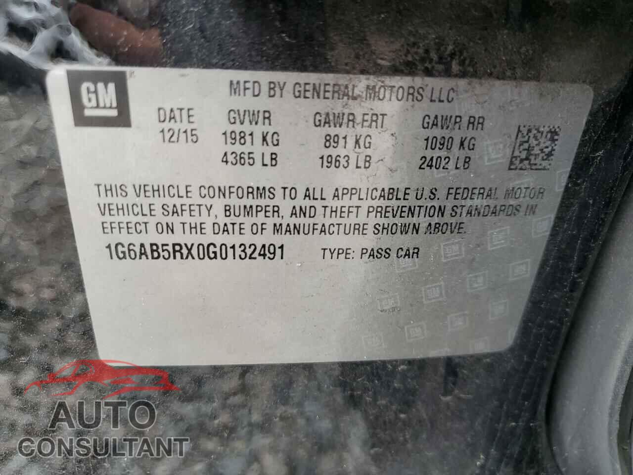 CADILLAC ATS 2016 - 1G6AB5RX0G0132491