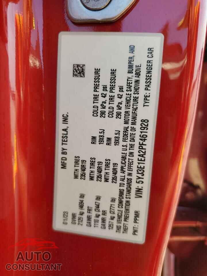TESLA MODEL 3 2023 - 5YJ3E1EA2PF461928