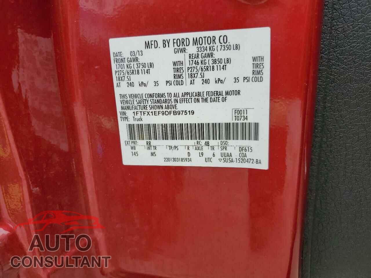 FORD F-150 2013 - 1FTFX1EF9DFB97519