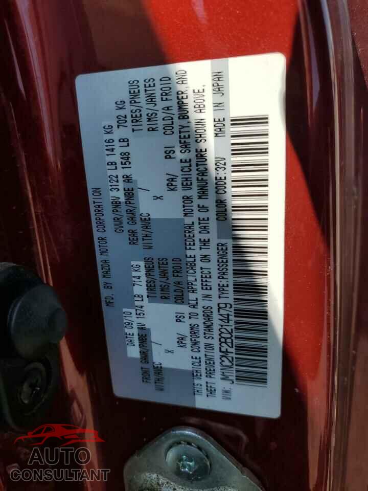 MAZDA MX5 2011 - JM1NC2MF2B0214479