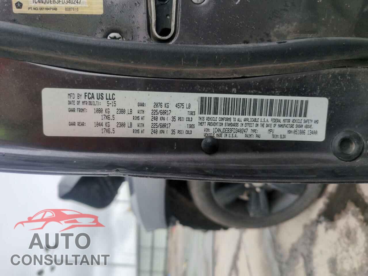 JEEP COMPASS 2015 - 1C4NJDEB3FD340247