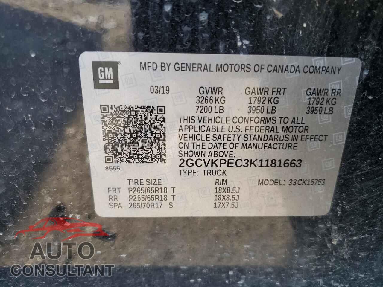 CHEVROLET ALL Models 2019 - 2GCVKPEC3K1181663