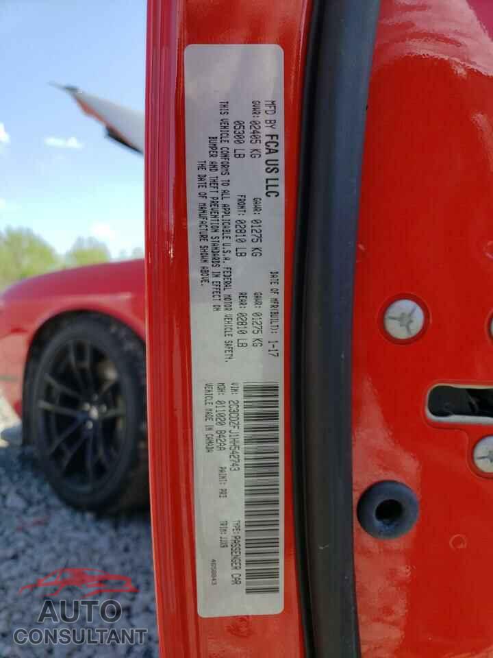 DODGE CHALLENGER 2017 - 2C3CDZFJ1HH542743