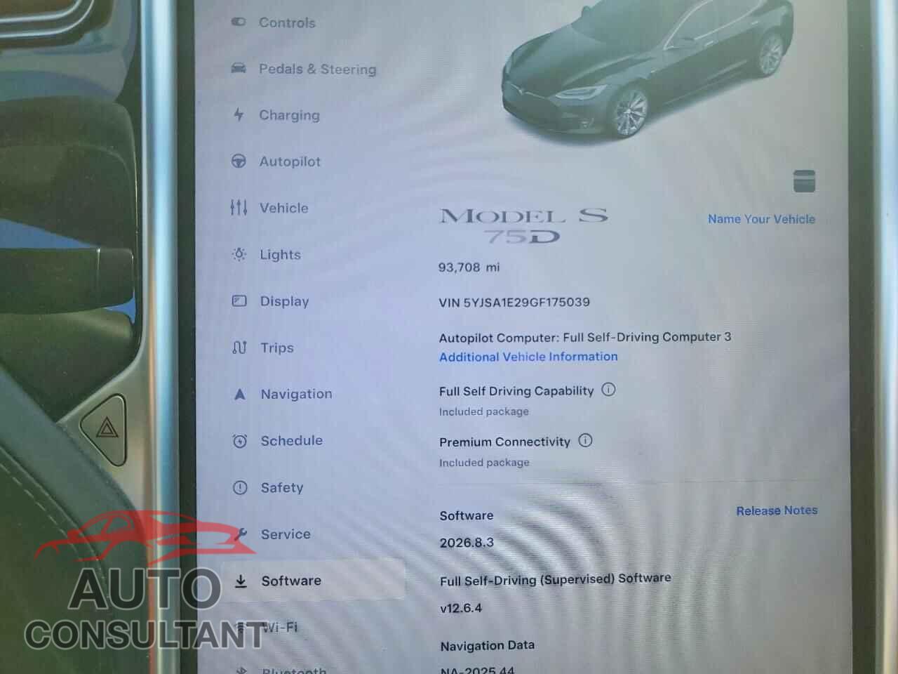 TESLA MODEL S 2016 - 5YJSA1E29GF175039