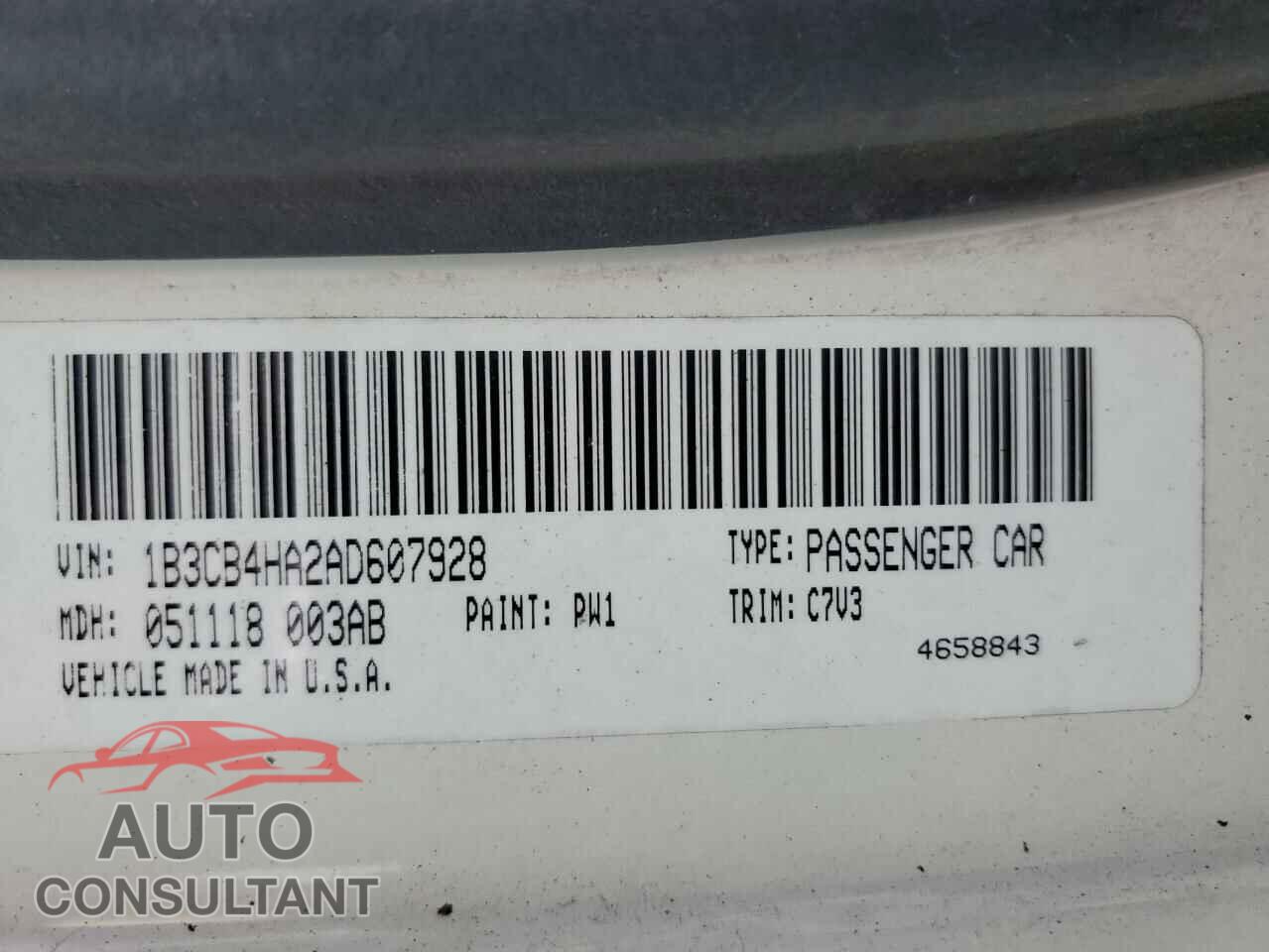 DODGE CALIBER 2010 - 1B3CB4HA2AD607928