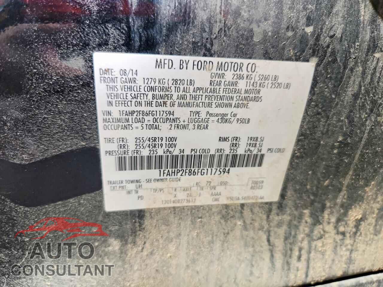 FORD TAURUS 2015 - 1FAHP2F86FG117594