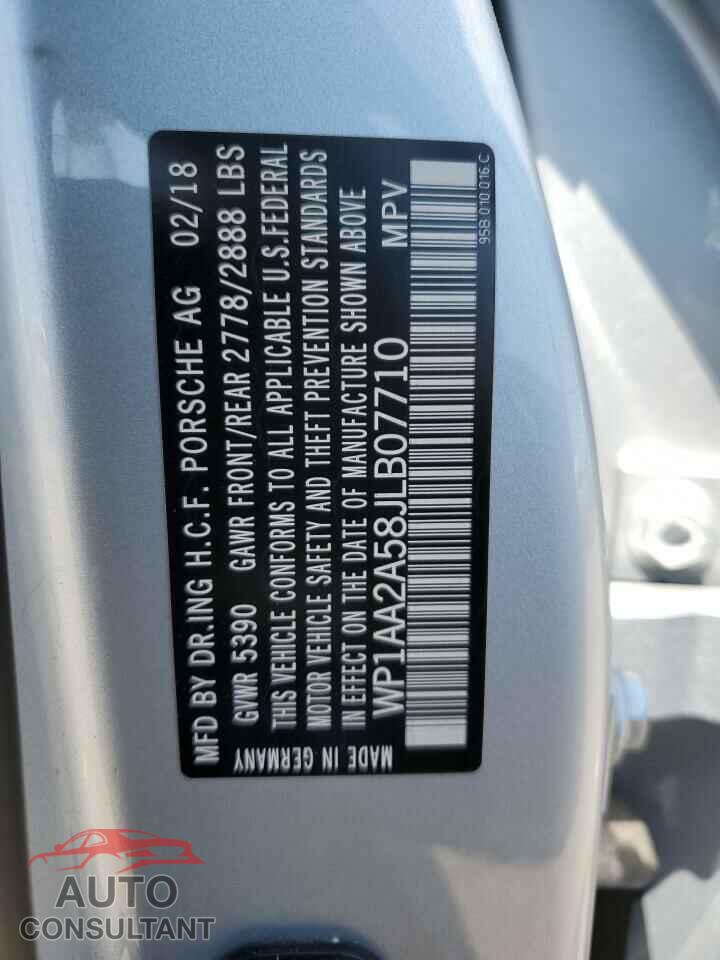 PORSCHE MACAN 2018 - WP1AA2A58JLB07710
