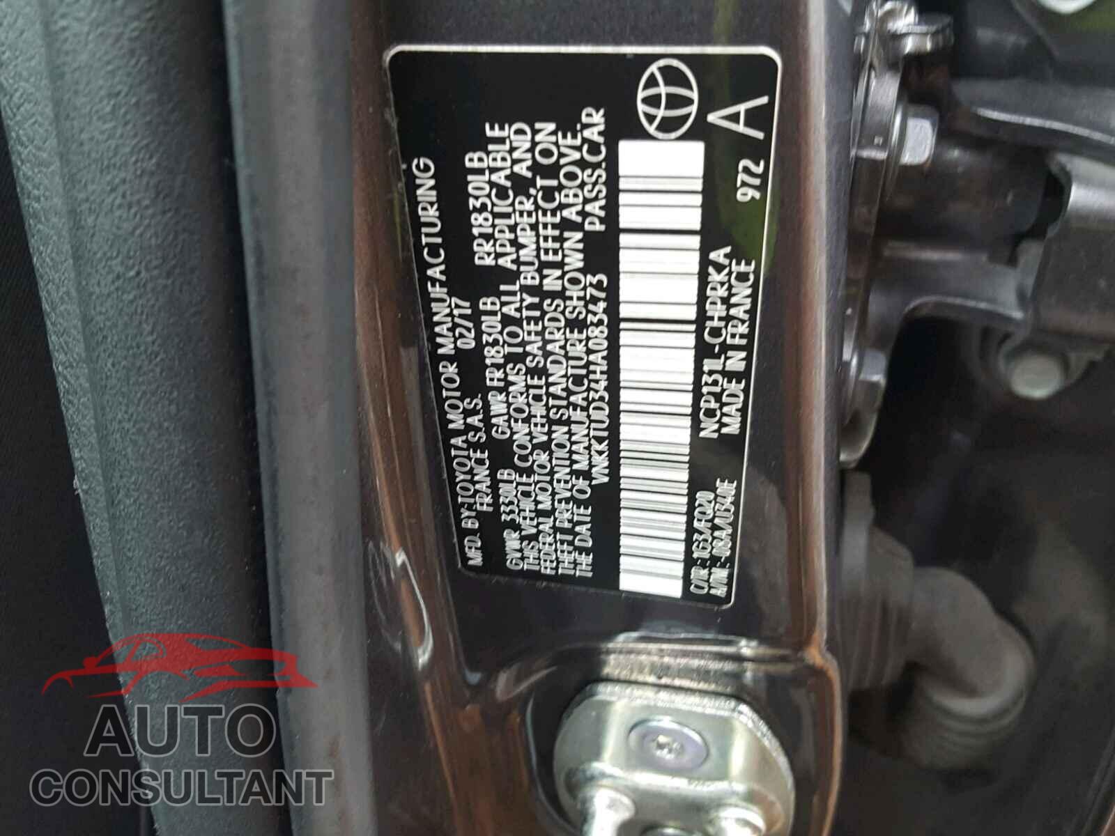 TOYOTA YARIS 2017 - VNKKTUD34HA083473