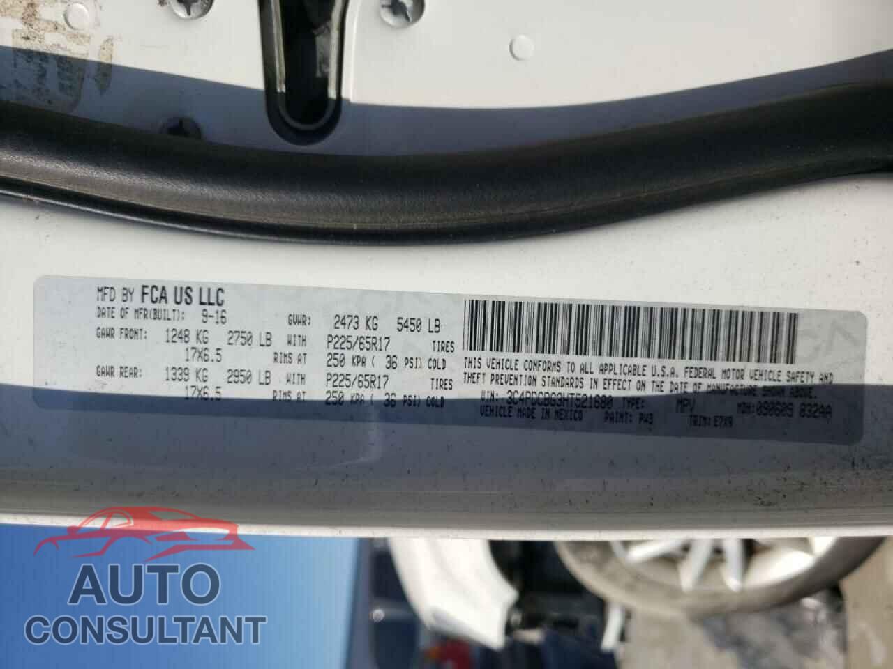 DODGE JOURNEY 2017 - 3C4PDCBG3HT521680