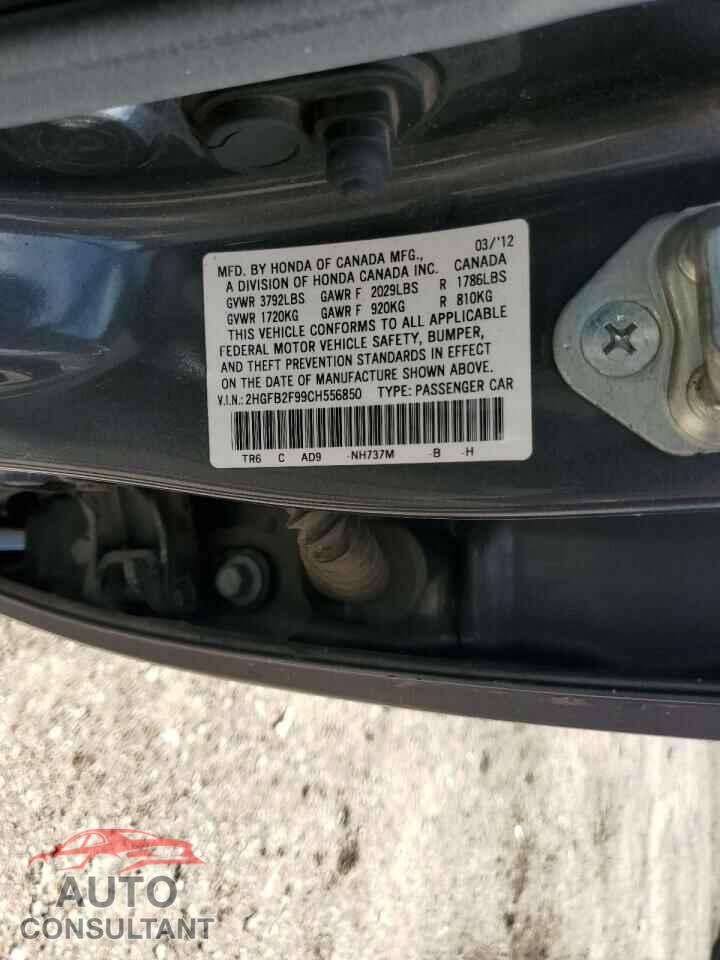 HONDA CIVIC 2012 - 2HGFB2F99CH556850