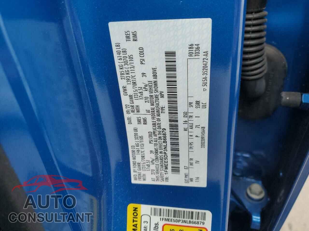 FORD BRONCO 2022 - 1FMEE5DP3NLB66879