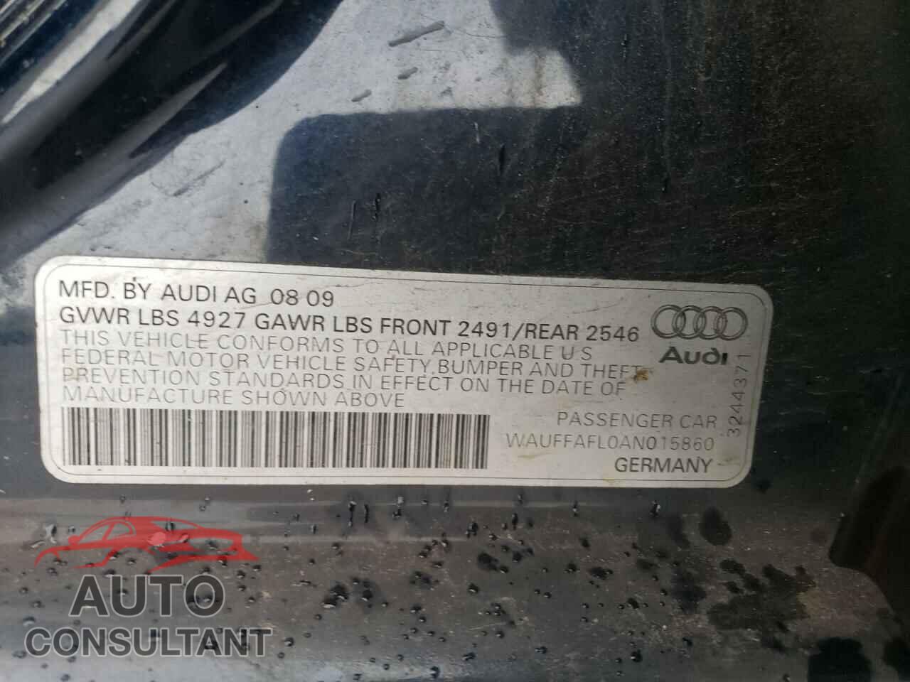 AUDI A4 2010 - WAUFFAFL0AN015860