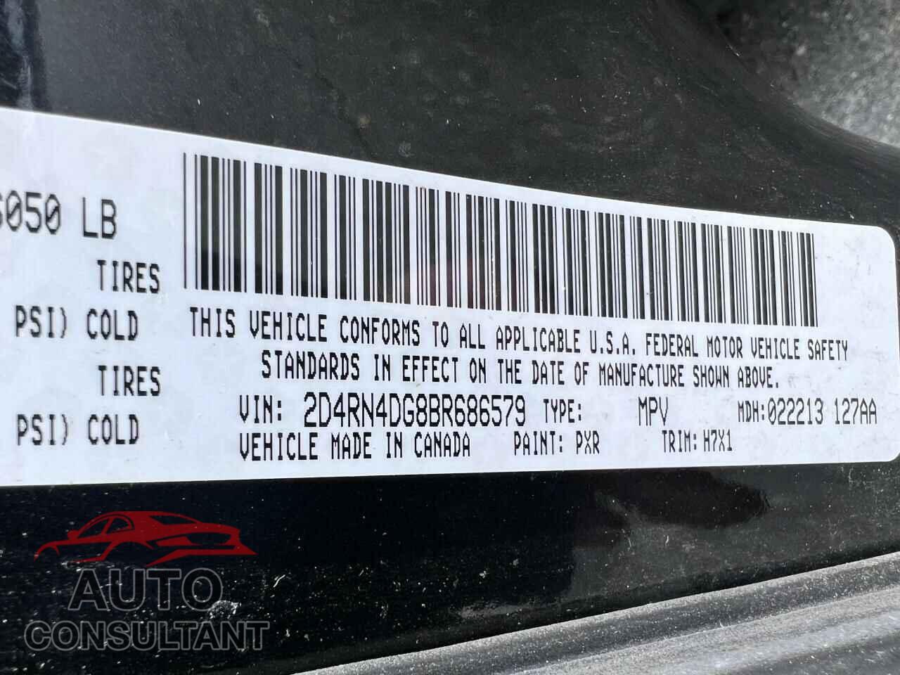 DODGE CARAVAN 2011 - 2D4RN4DG8BR686579