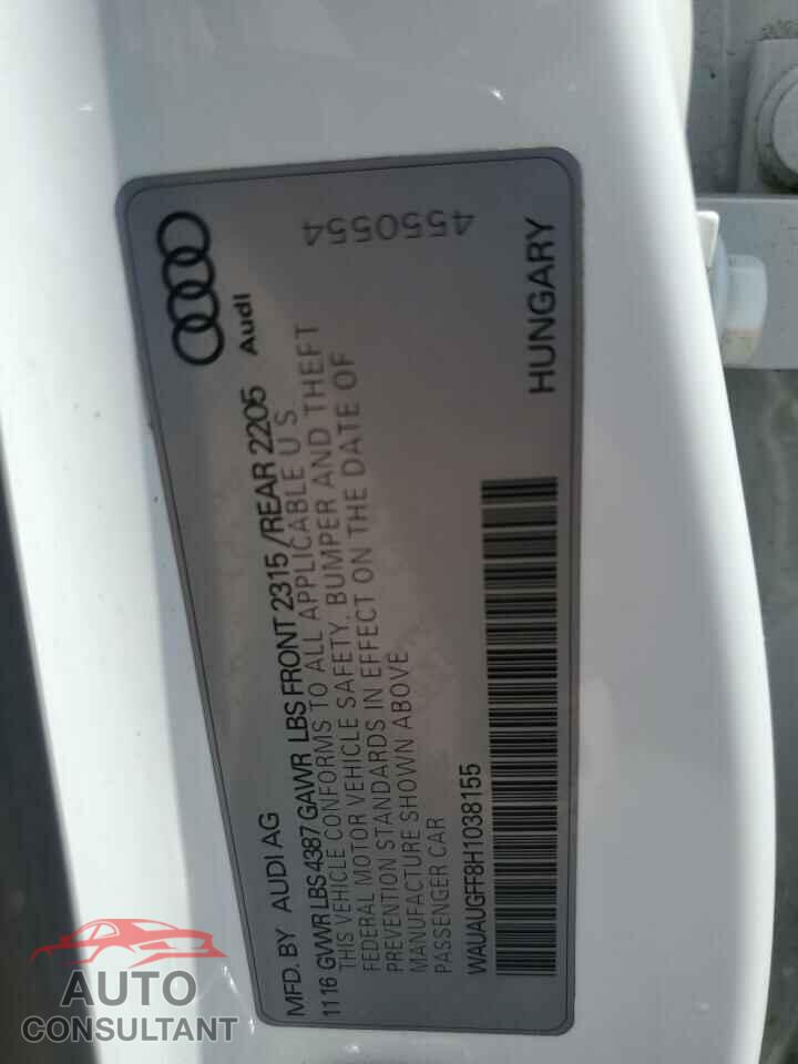 AUDI A3 2017 - WAUAUGFF8H1038155