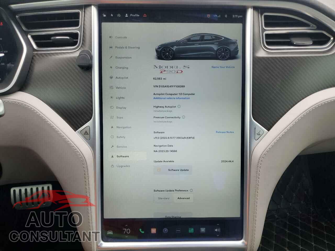 TESLA MODEL S 2015 - 5YJSA1E41FF108399