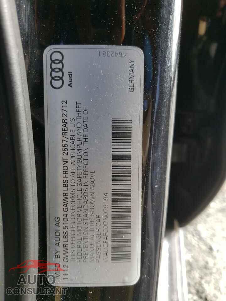 AUDI A6 2013 - WAUGFAFC0DN079194