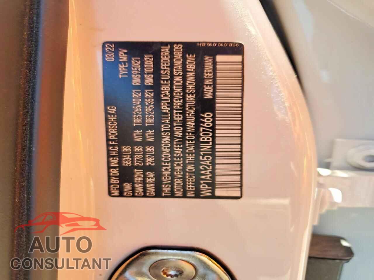 PORSCHE MACAN 2022 - WP1AA2A51NLB07666
