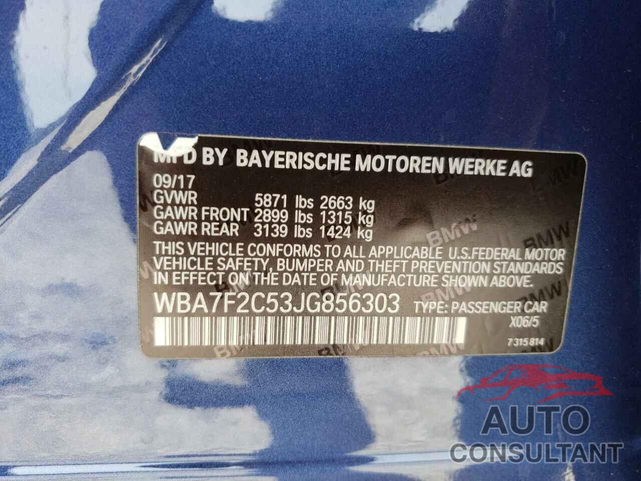 BMW 7 SERIES 2018 - WBA7F2C53JG856303
