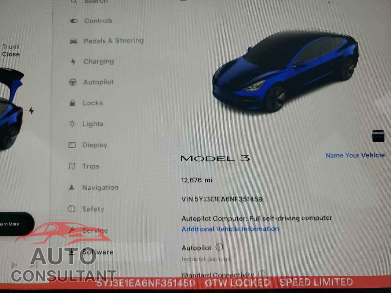 TESLA MODEL 3 2022 - 5YJ3E1EA6NF351459