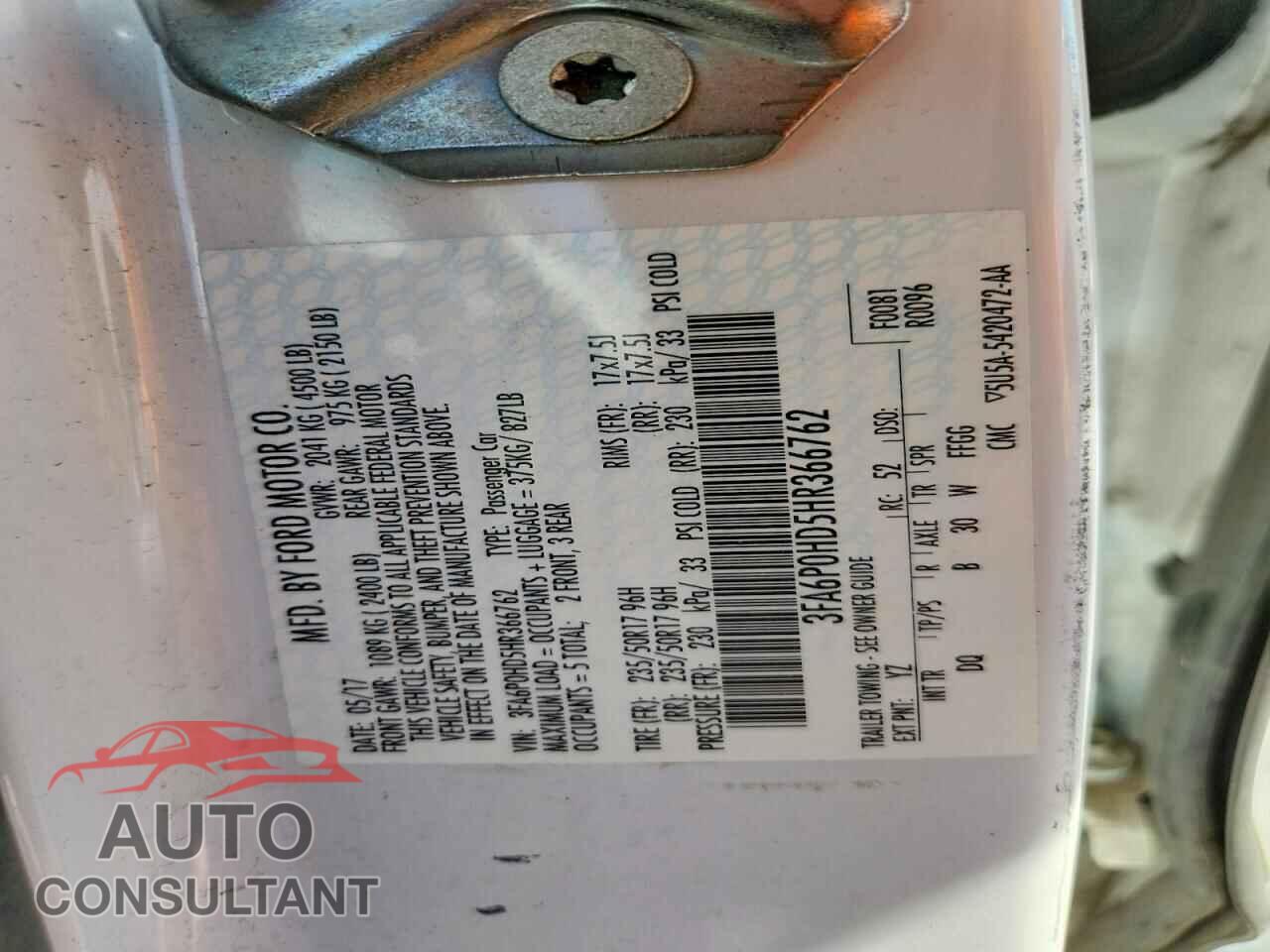 FORD ALL Models 2017 - 3FA6P0HD5HR366762