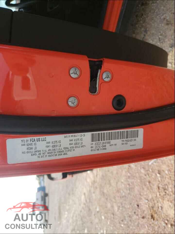 DODGE CHALLENGER 2019 - 2C3CDZFJ2KH573992