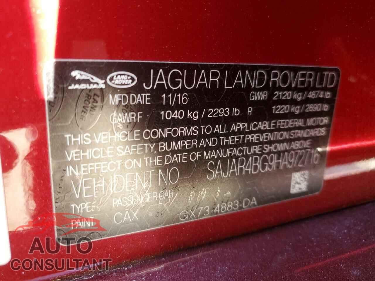 JAGUAR XE 2017 - SAJAR4BG9HA972716
