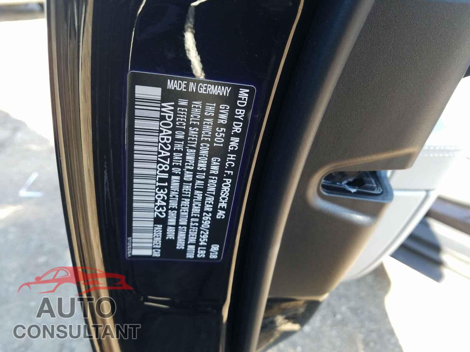 PORSCHE PANAMERA 2018 - WP0AB2A78JL136432