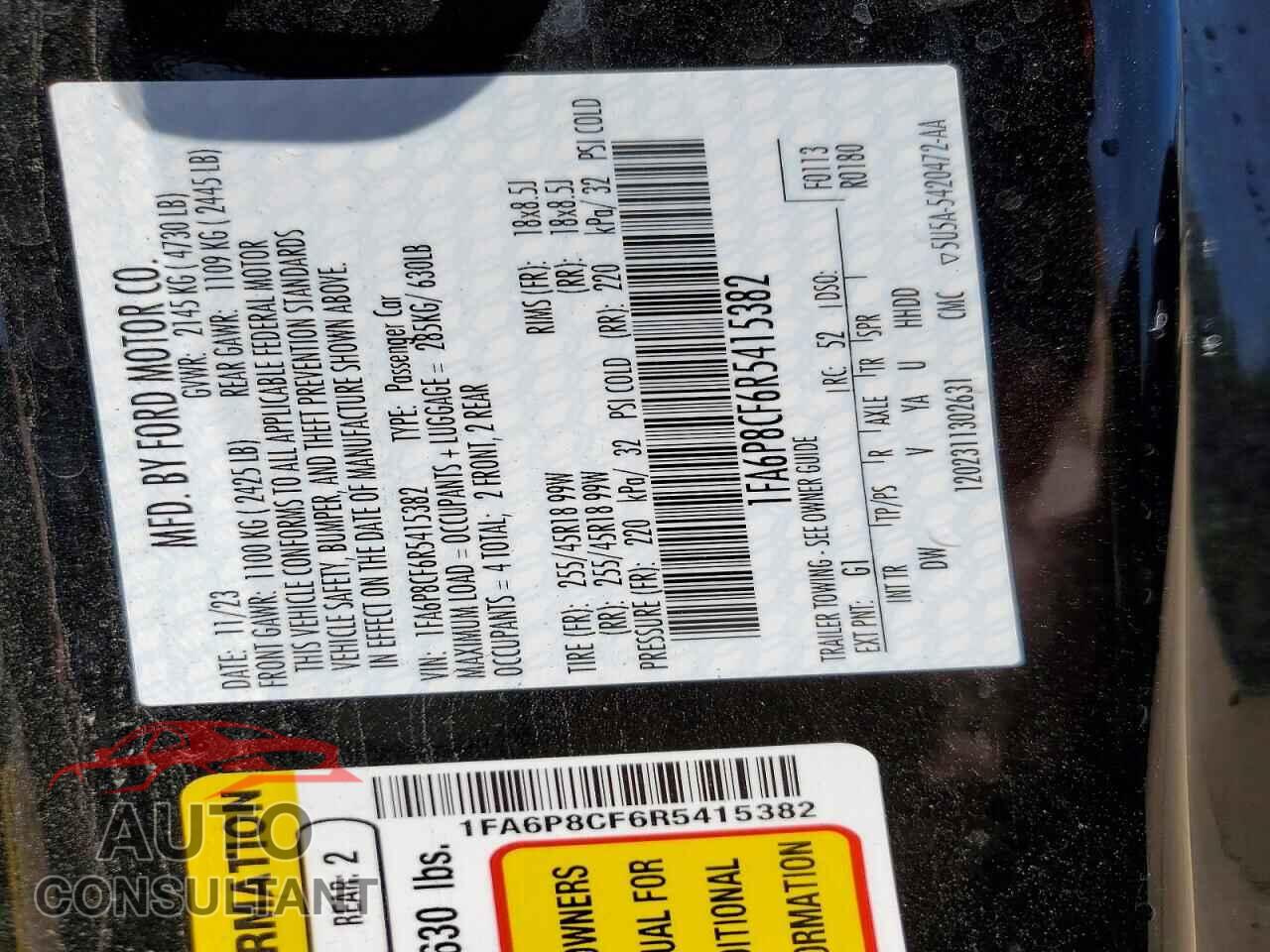 FORD MUSTANG 2024 - 1FA6P8CF6R5415382