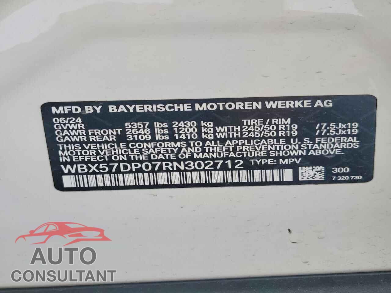 BMW X3 2024 - WBX57DP07RN302712