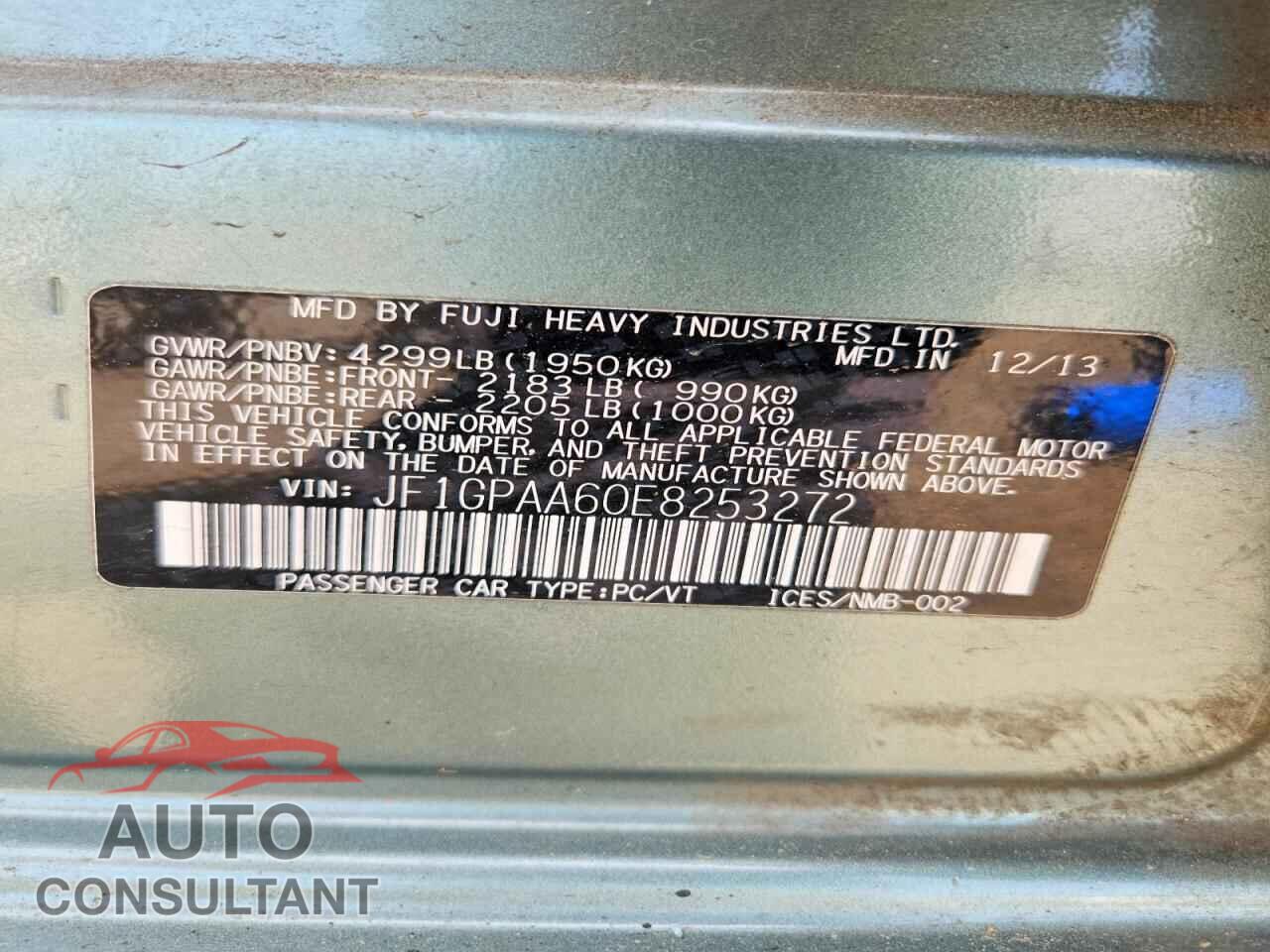 SUBARU IMPREZA 2014 - JF1GPAA60E8253272