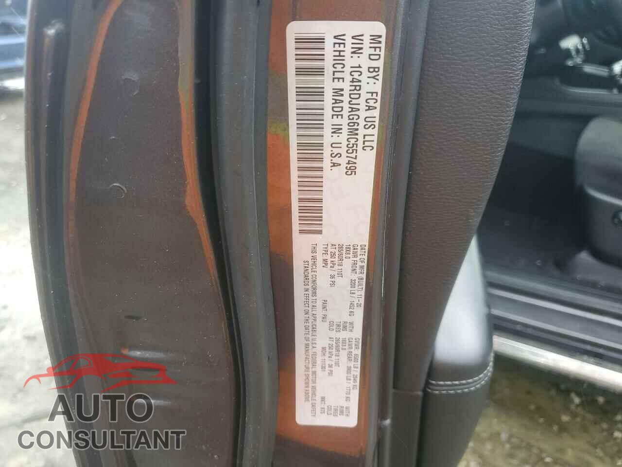 DODGE DURANGO 2021 - 1C4RDJAG6MC557495