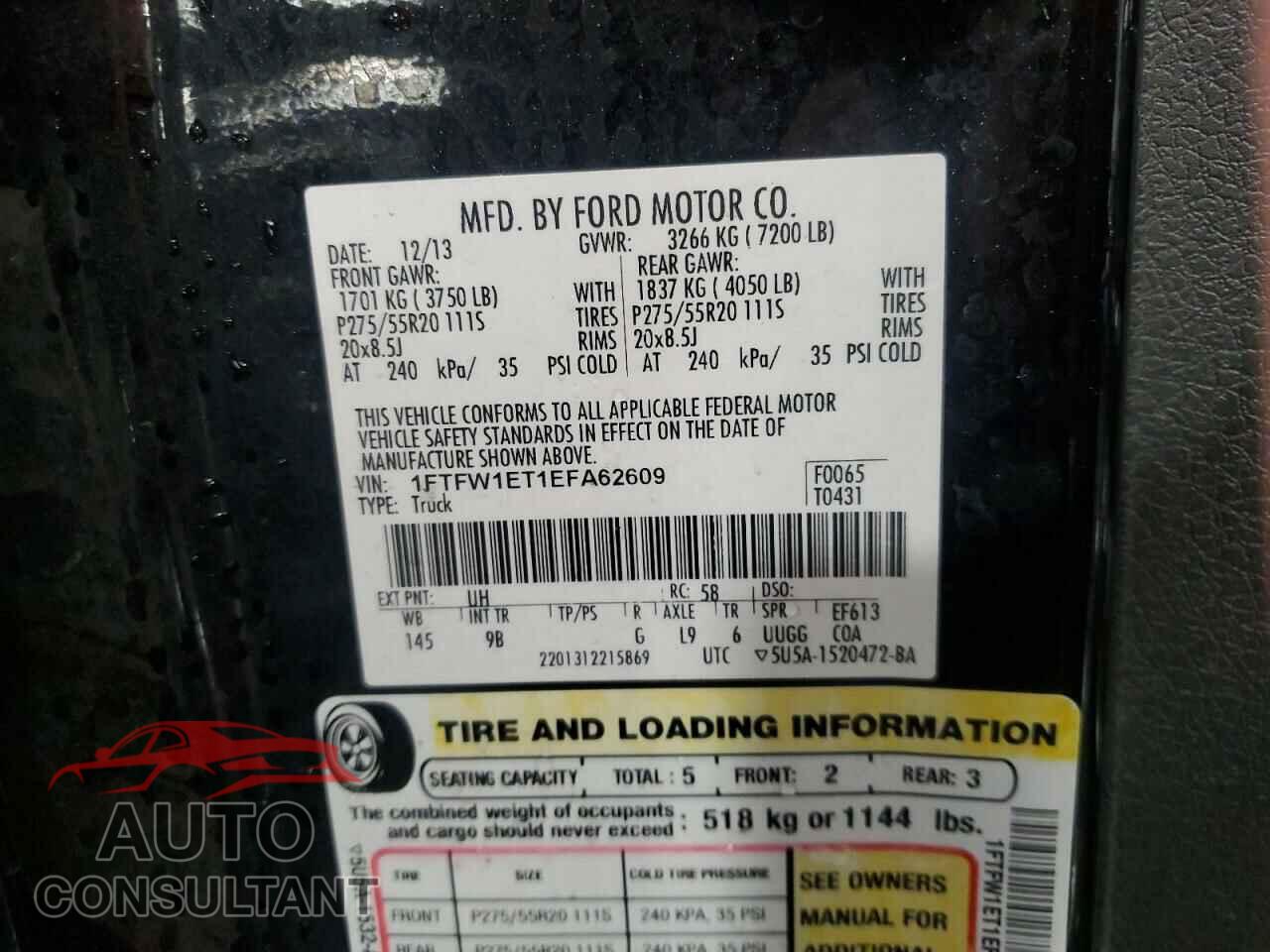 FORD F-150 2014 - 1FTFW1ET1EFA62609