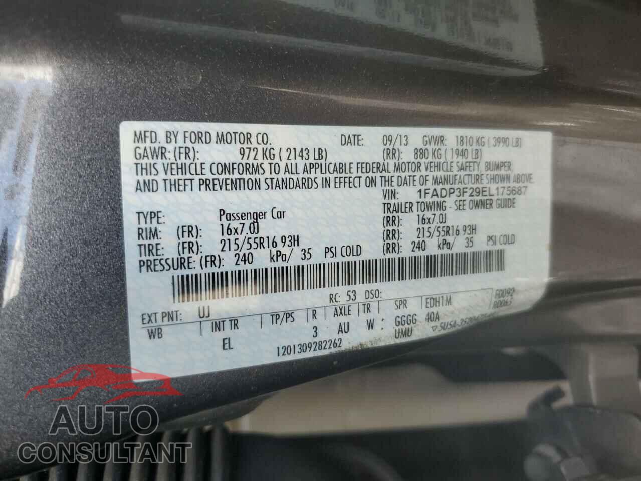 FORD FOCUS 2014 - 1FADP3F29EL175687