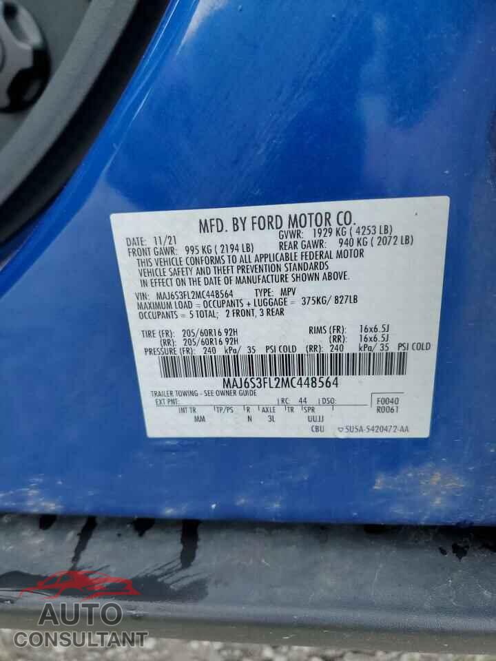 FORD ECOSPORT 2021 - MAJ6S3FL2MC448564