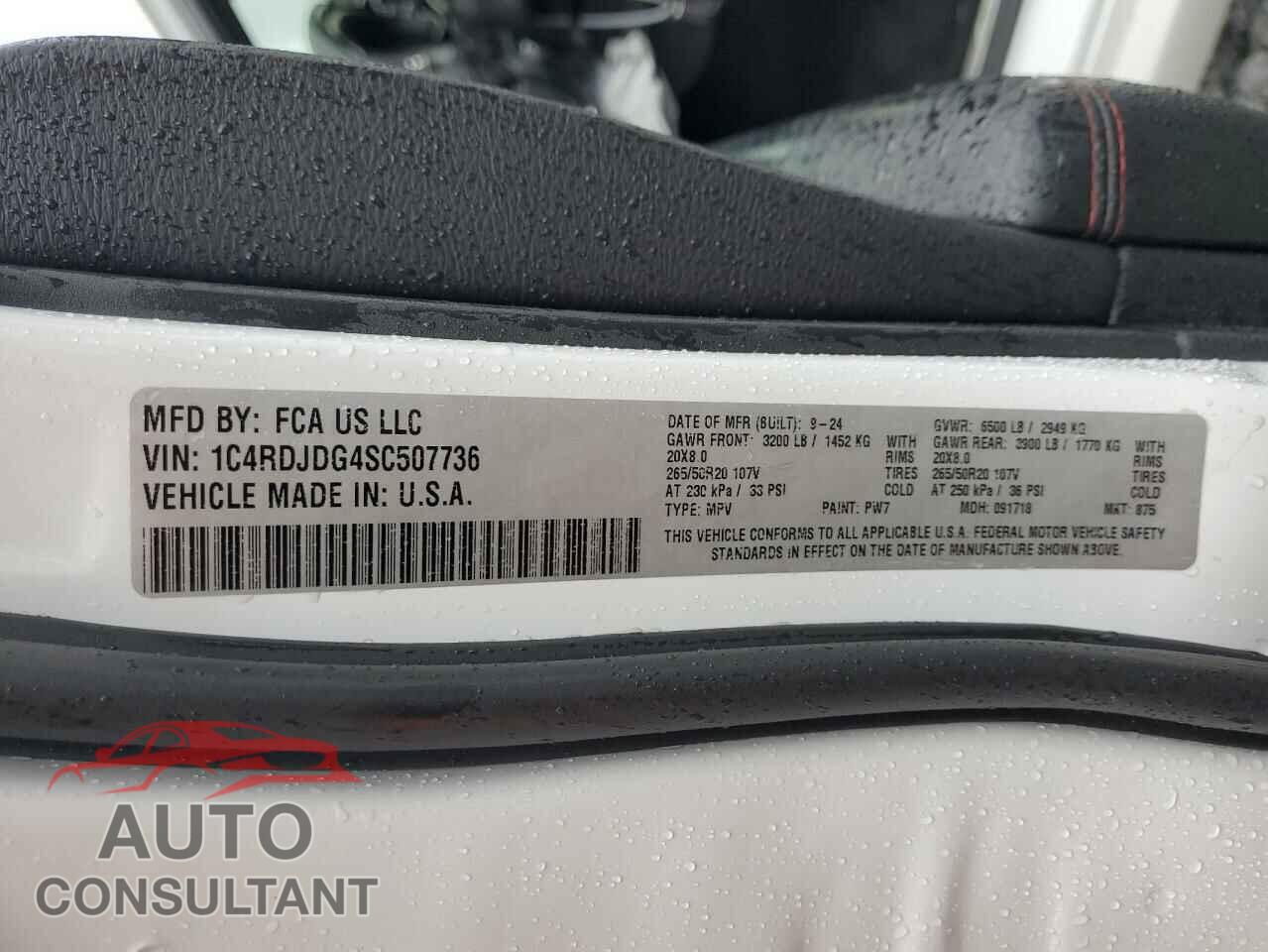 DODGE DURANGO 2025 - 1C4RDJDG4SC507736
