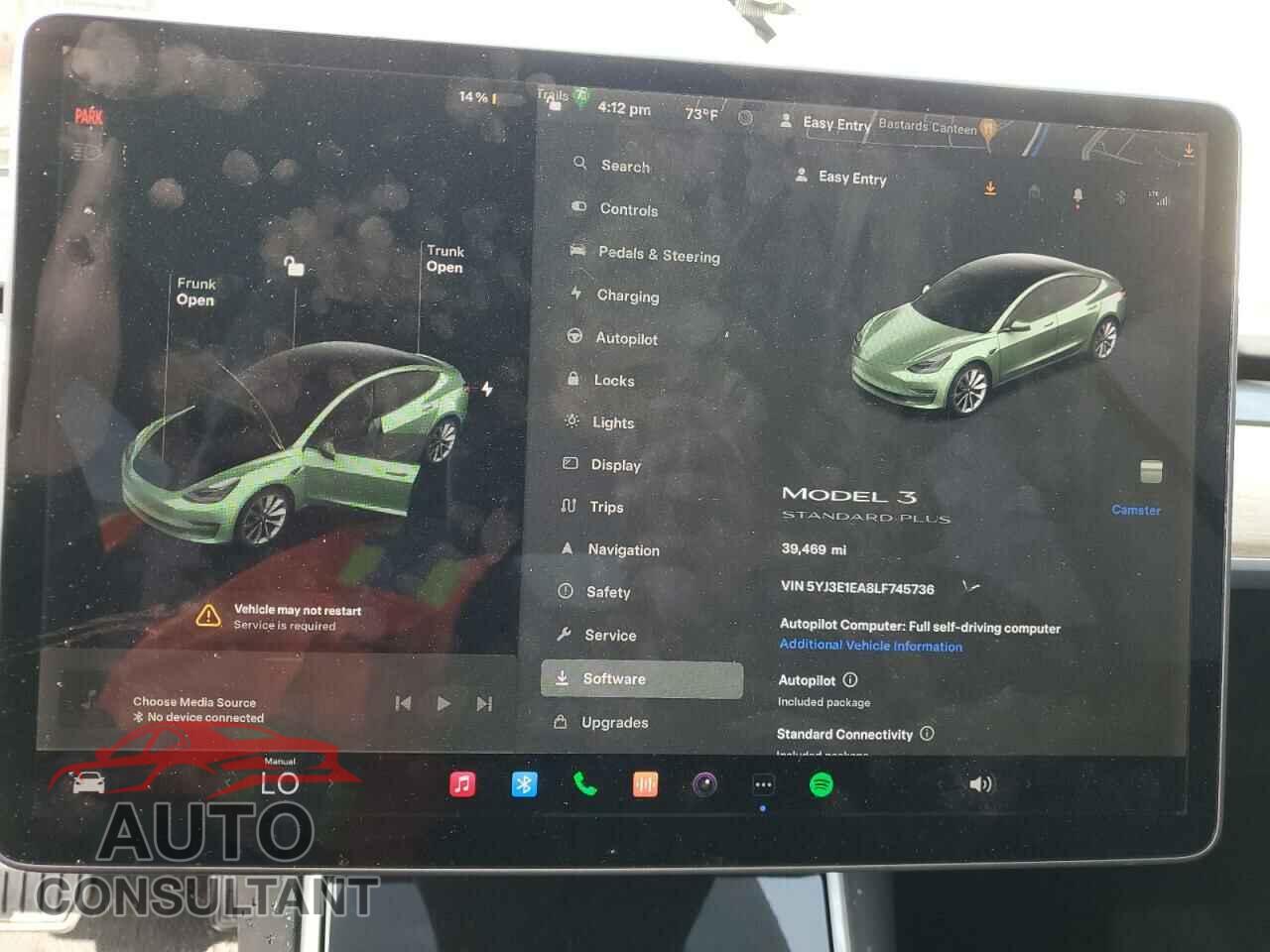 TESLA MODEL 3 2020 - 5YJ3E1EA8LF745736