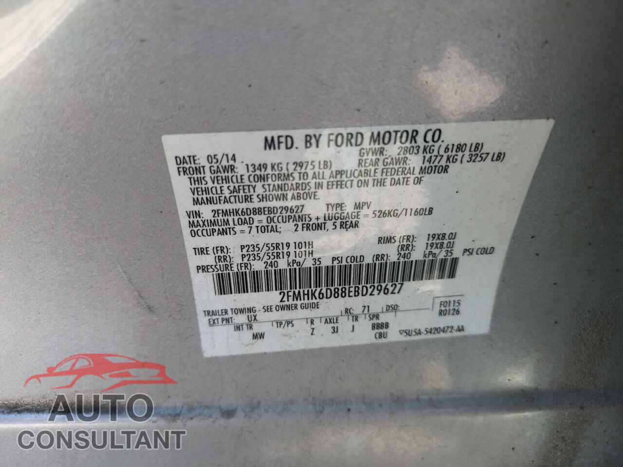 FORD FLEX 2014 - 2FMHK6D88EBD29627