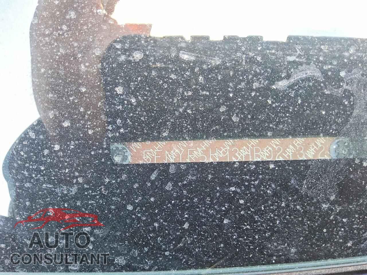 HONDA PILOT 2017 - 5FNYF5H93HB021312