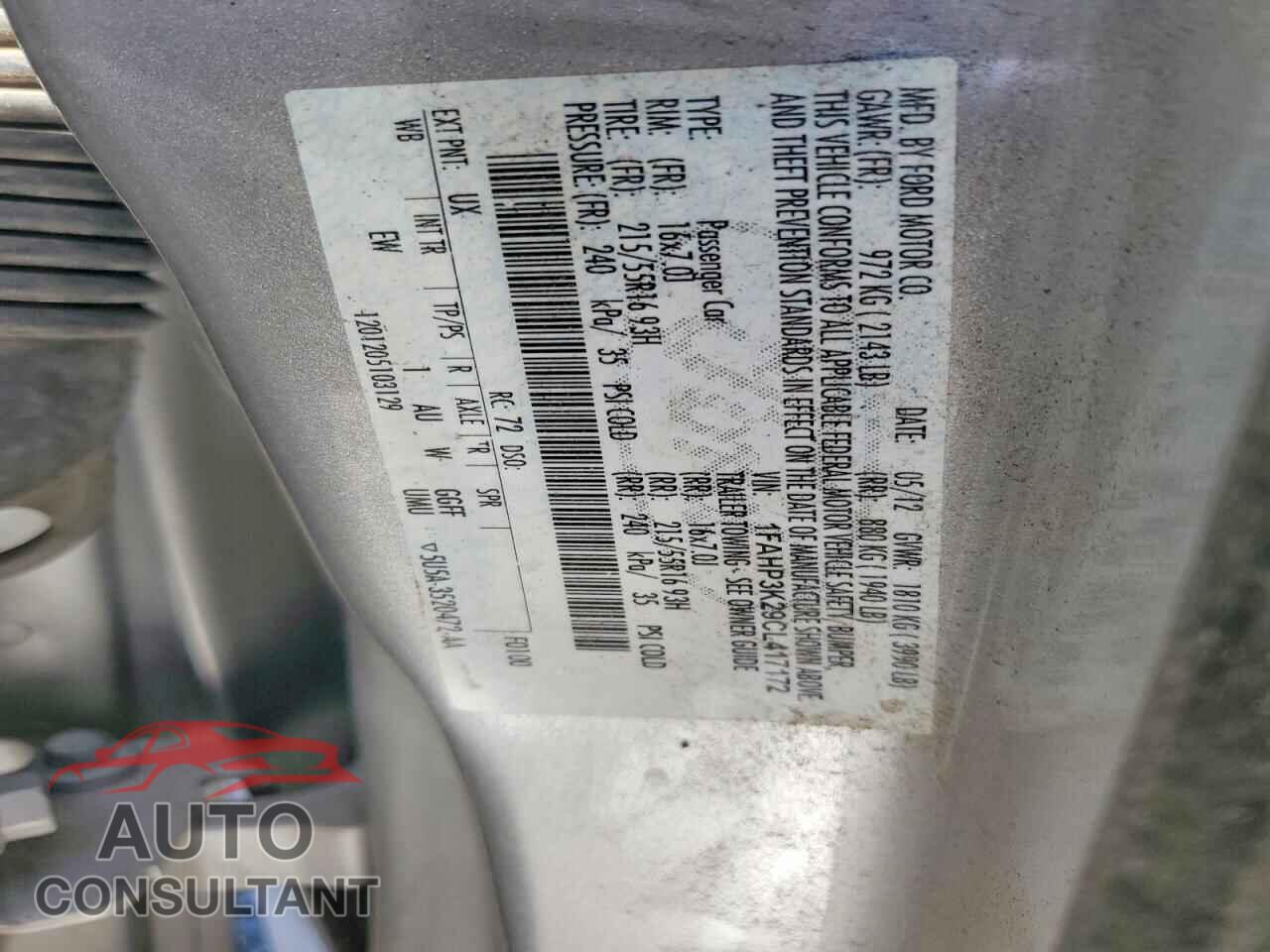 FORD FOCUS 2012 - 1FAHP3K29CL417172